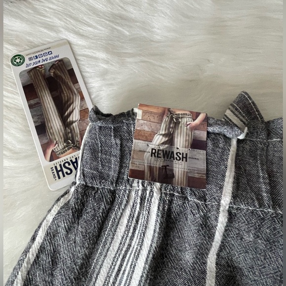 REWASH PAPERBAG WAIST WIDE LEG TROUSER - WHITE/BLACK Size L - Picture 9 of 10